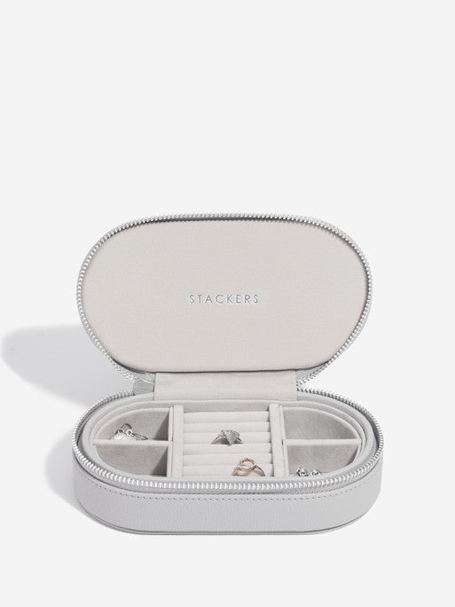 Stackers Ovale Travel Jewellery Box Grijs