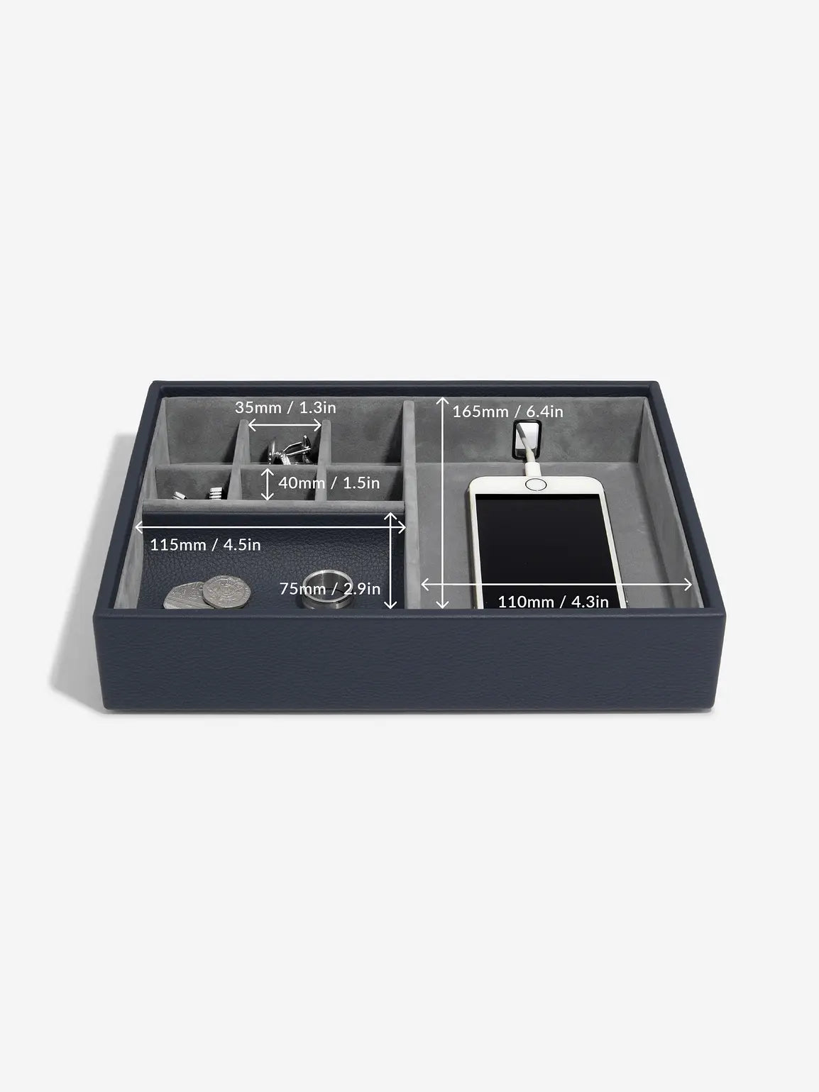 Stackers Organizer with Transparent Lid Navy Blue
