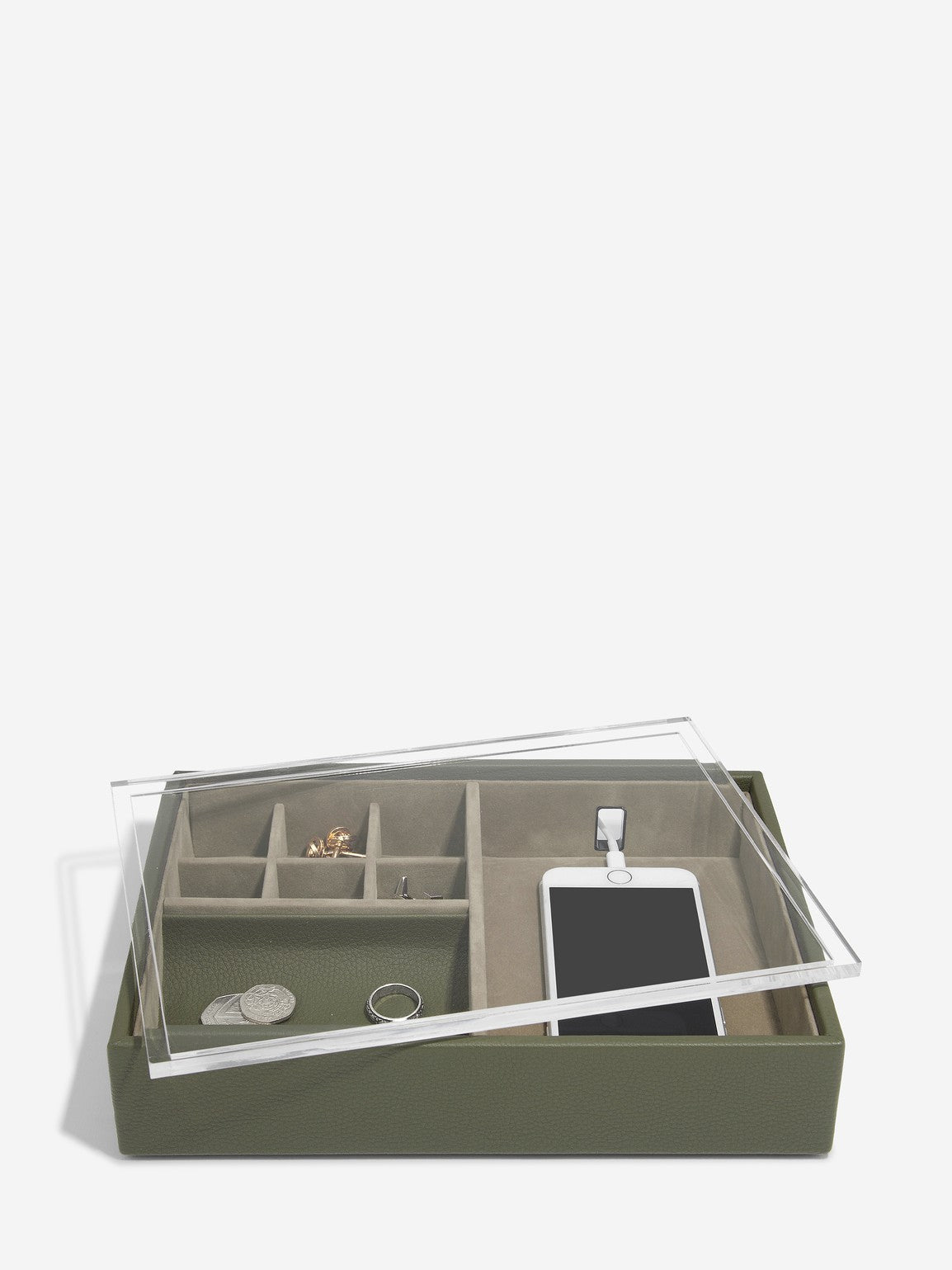 Stackers Organizer with Transparent Lid Olive Green