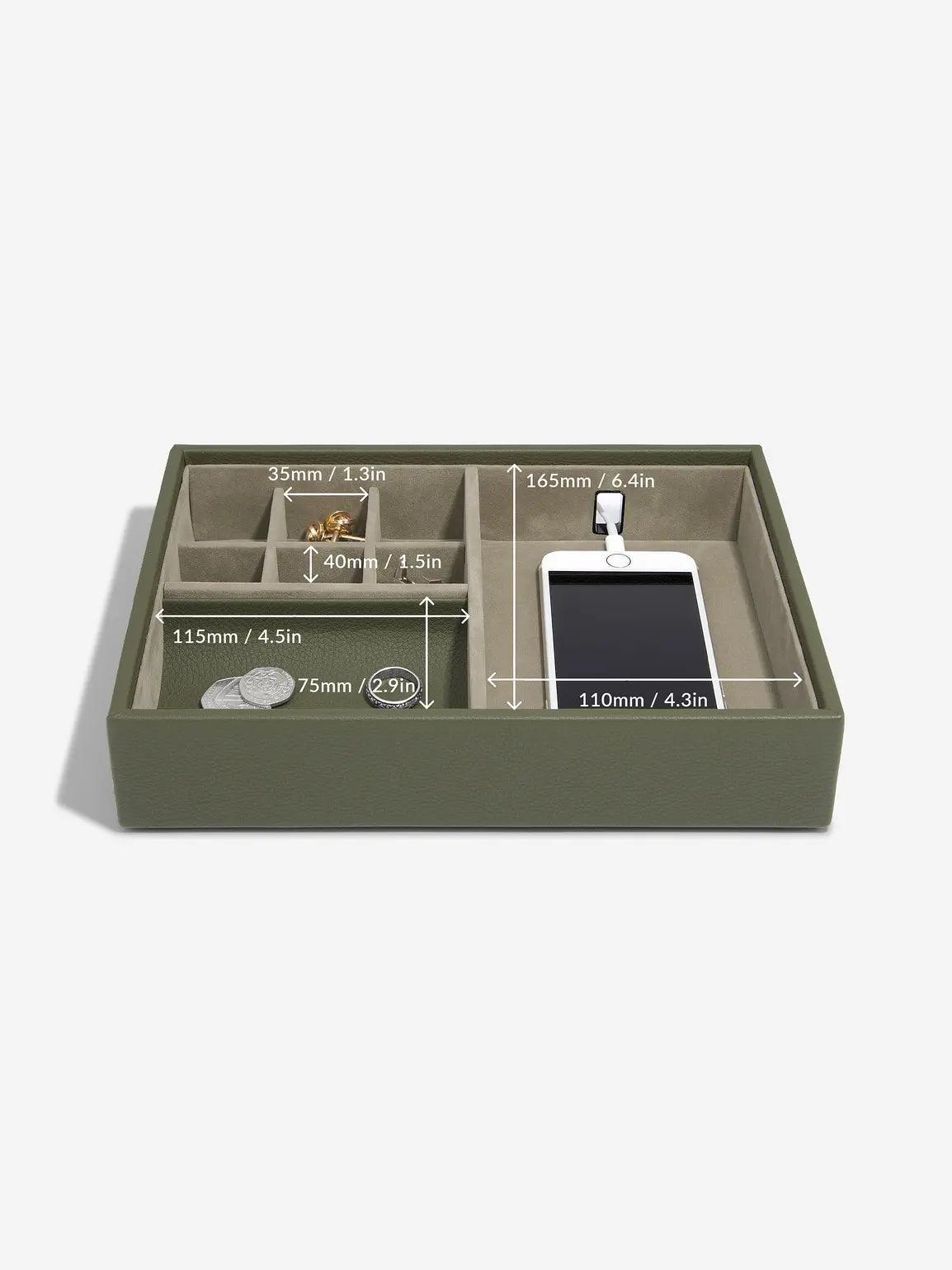 Stackers Organizer with Transparent Lid Olive Green