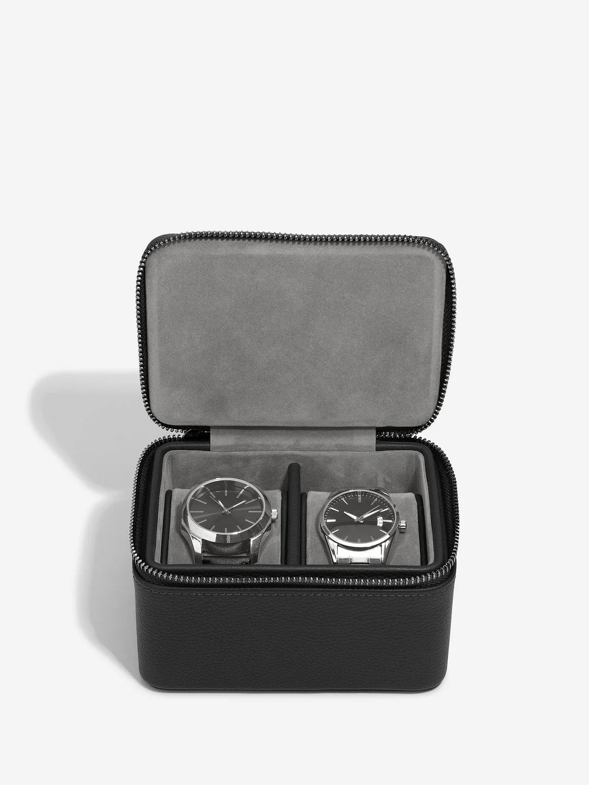 Stackers Watch Box with Double Zipper Black