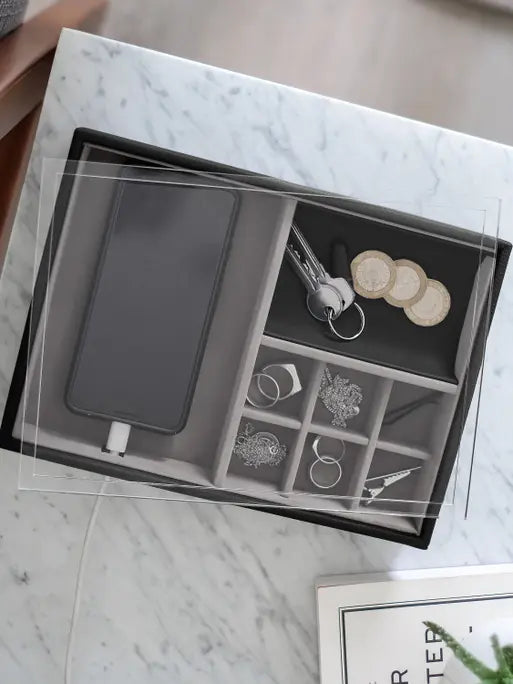 Stackers Organizer with transparent lid Black