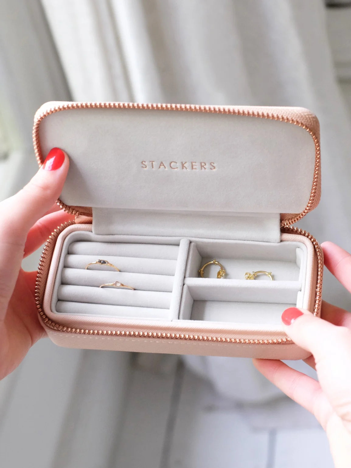 Stackers Medium Travel box Roze