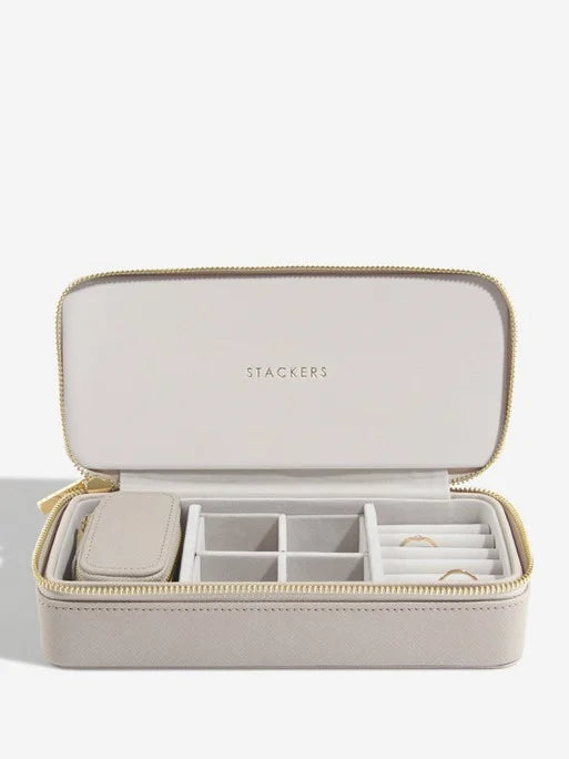 Stackers Large + Petite Travel Box Taupe