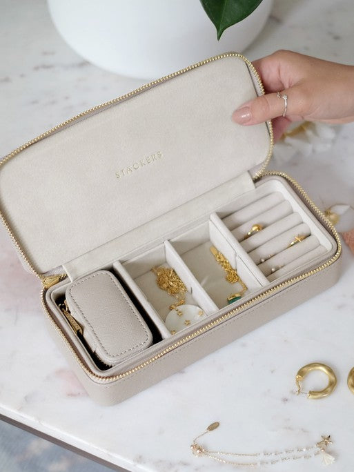 Stackers Large + Petite Travel Box Taupe