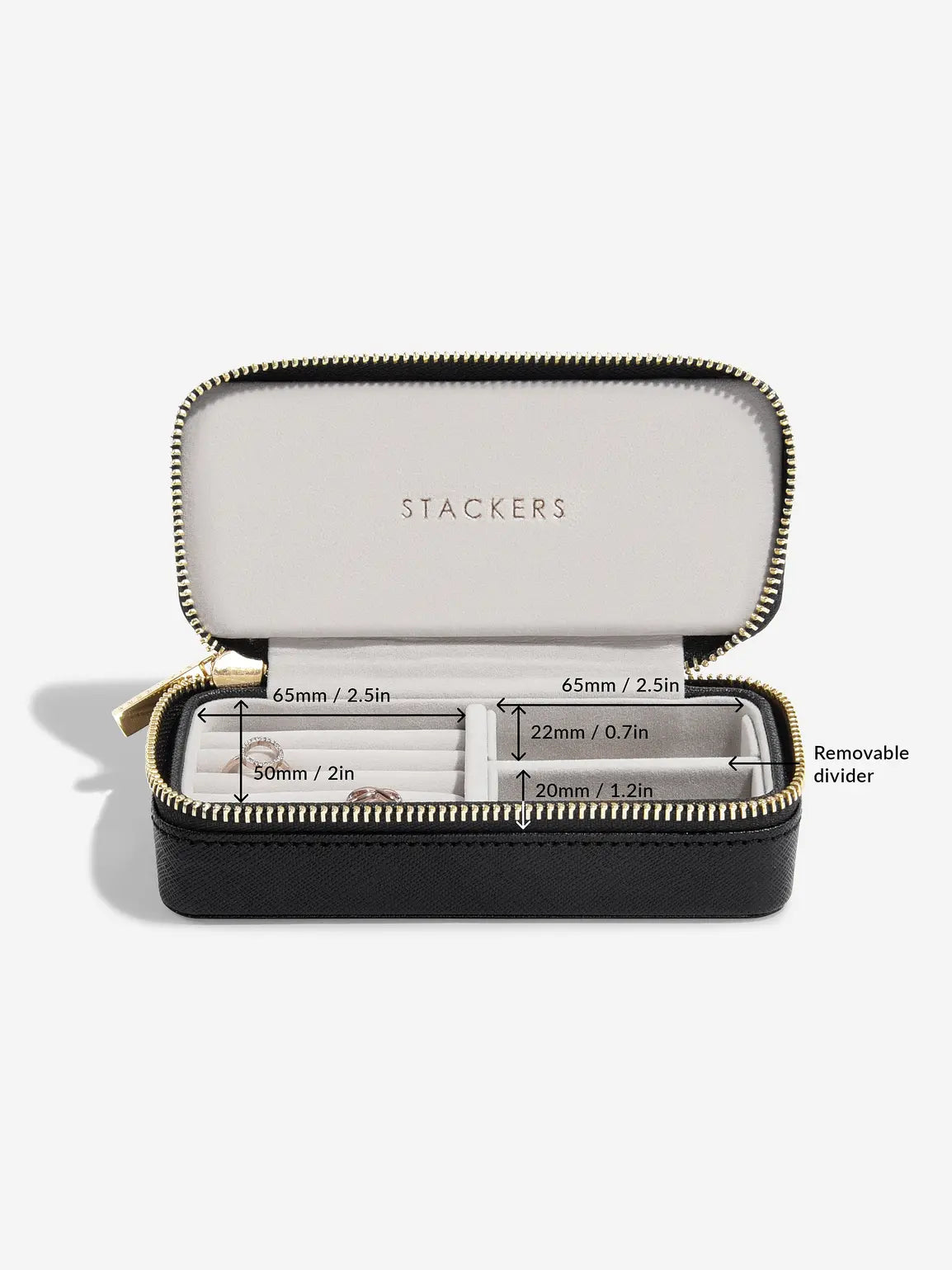 Stackers Medium Travel box Black & Gold