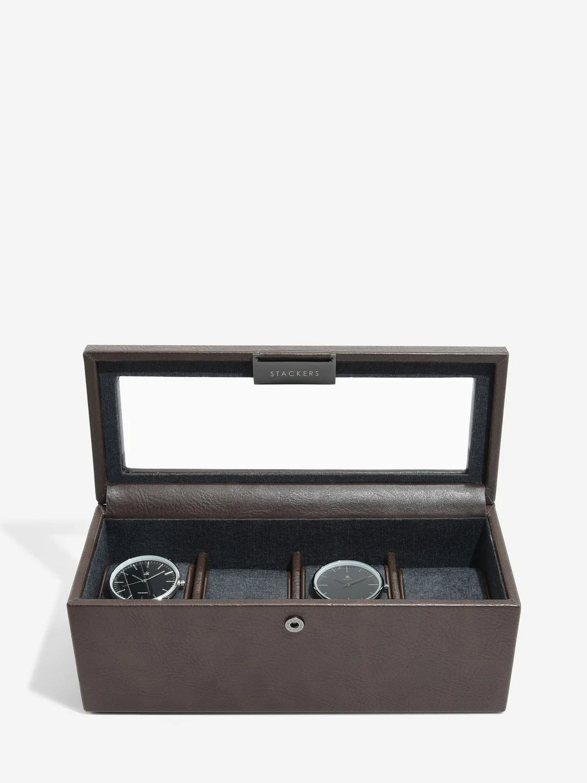 Stackers Four-Piece Watch Box Brown