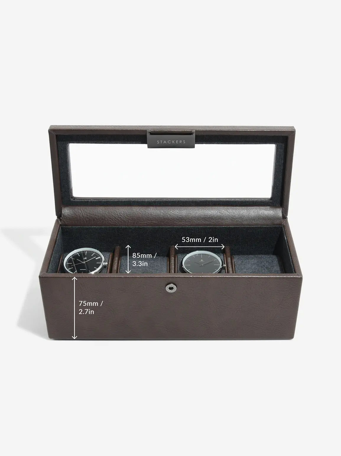 Stackers Four-Piece Watch Box Brown