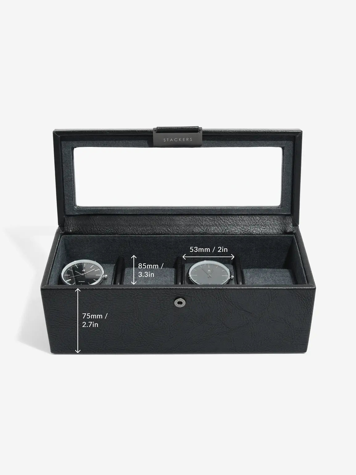 Stackers Four-Piece Watch Box Black