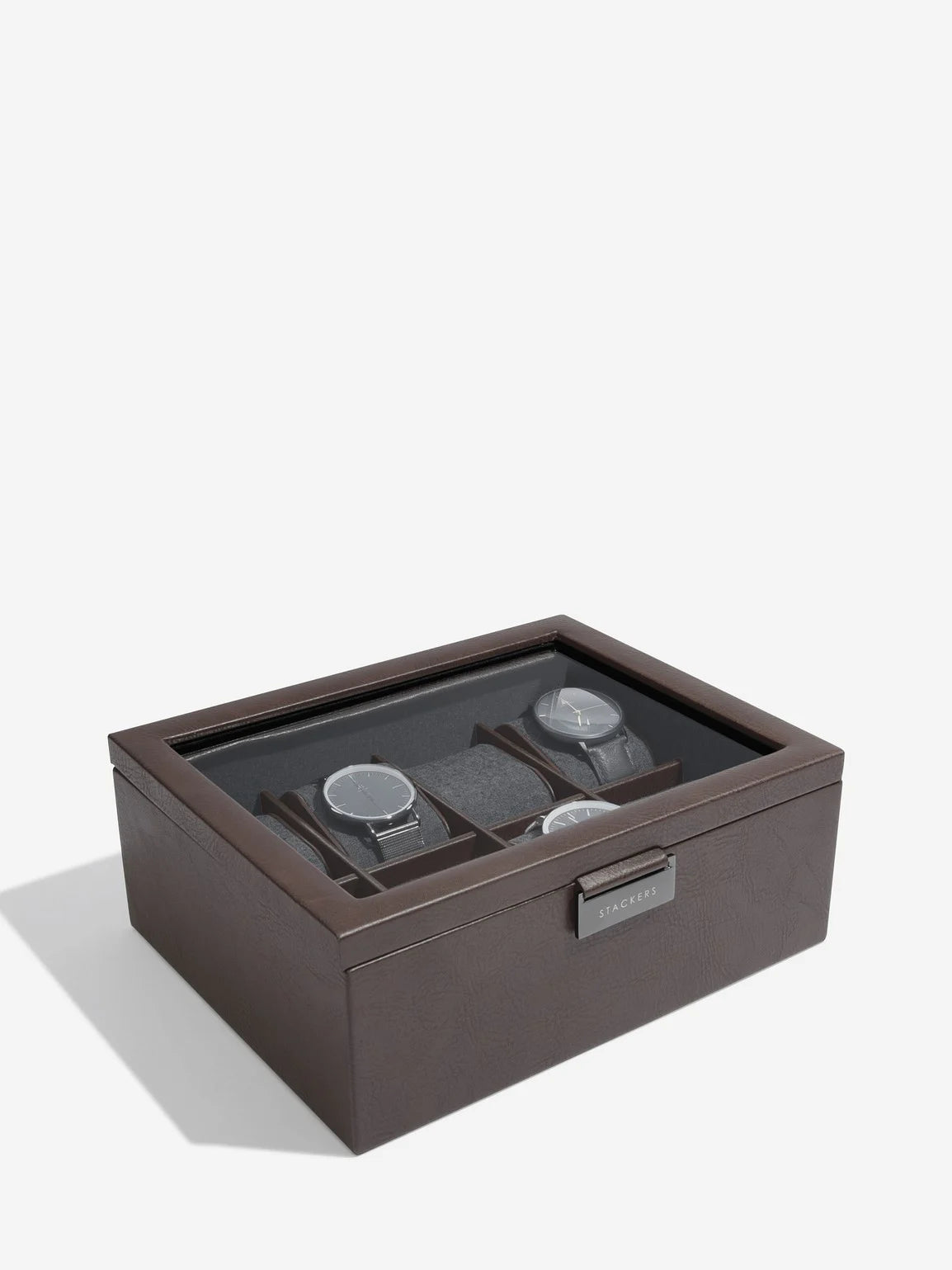 Stackers Eight-Piece Watch Box Brown