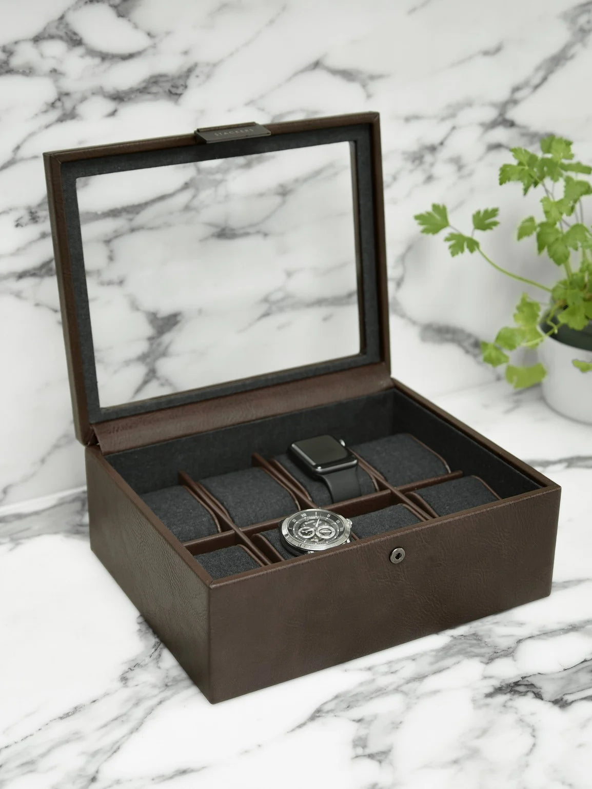Stackers Eight-Piece Watch Box Brown