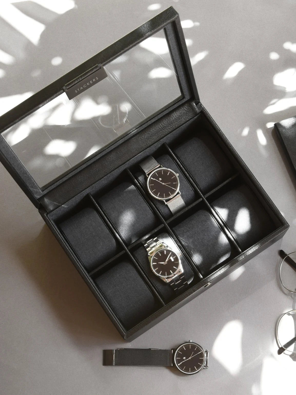 Stackers Achtdelige Horlogebox Zwart