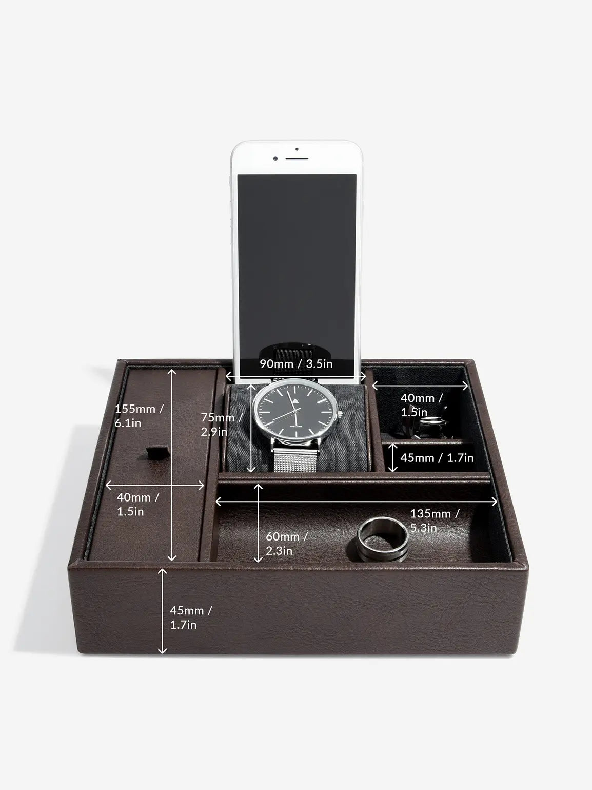 Stackers Smartphone Organizer Brown