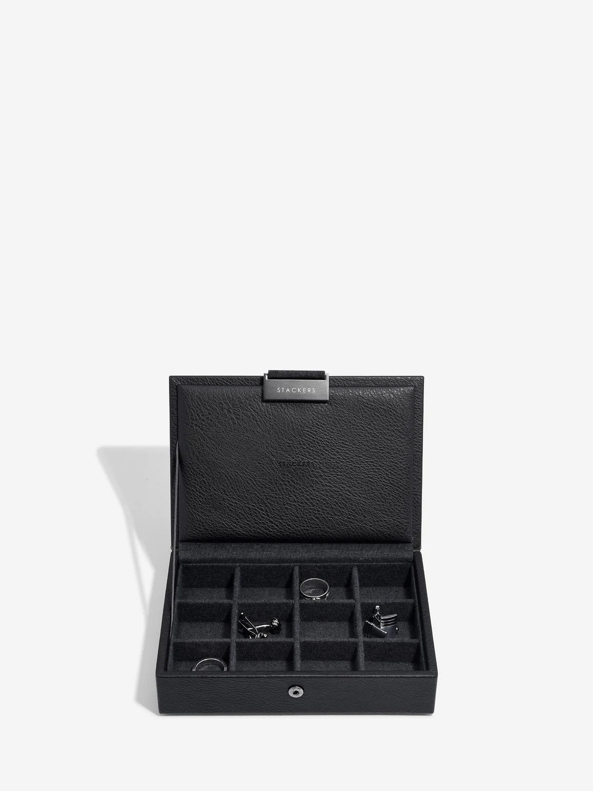 Stackers Mini Cufflinks Box with Lid Black