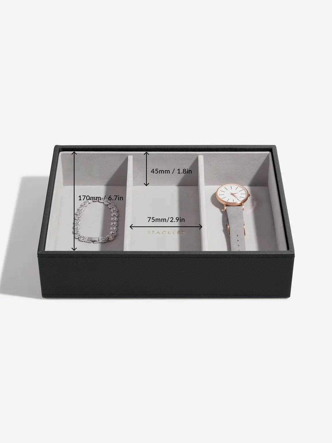 Stackers Watch &amp; Accessory Layer for Classic Jewelry Box Black