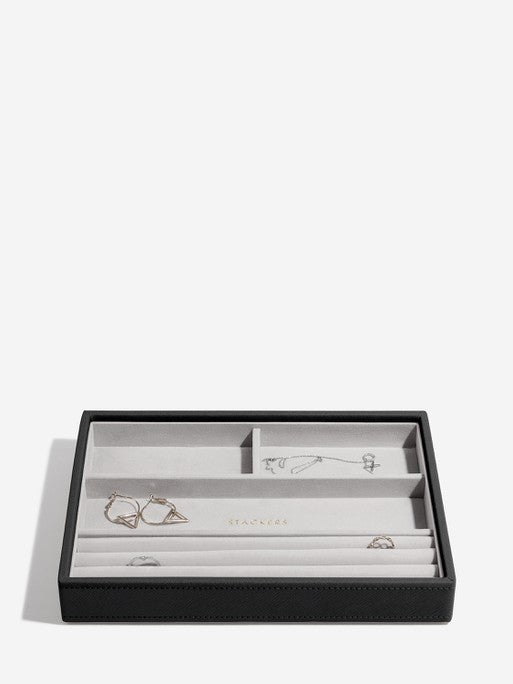 Stackers Ring &amp; Bracelet Layer for Classic Jewelry Box Black