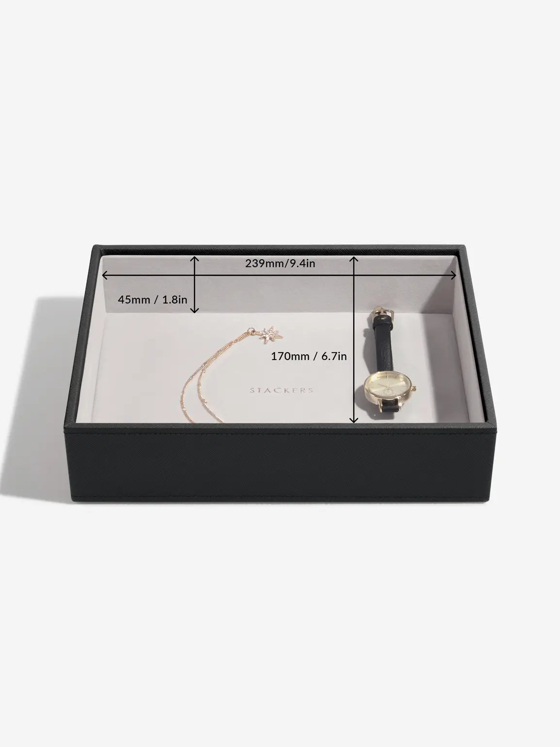 Stackers Deep Jewellery Layer for Classic Jewellery Box Black
