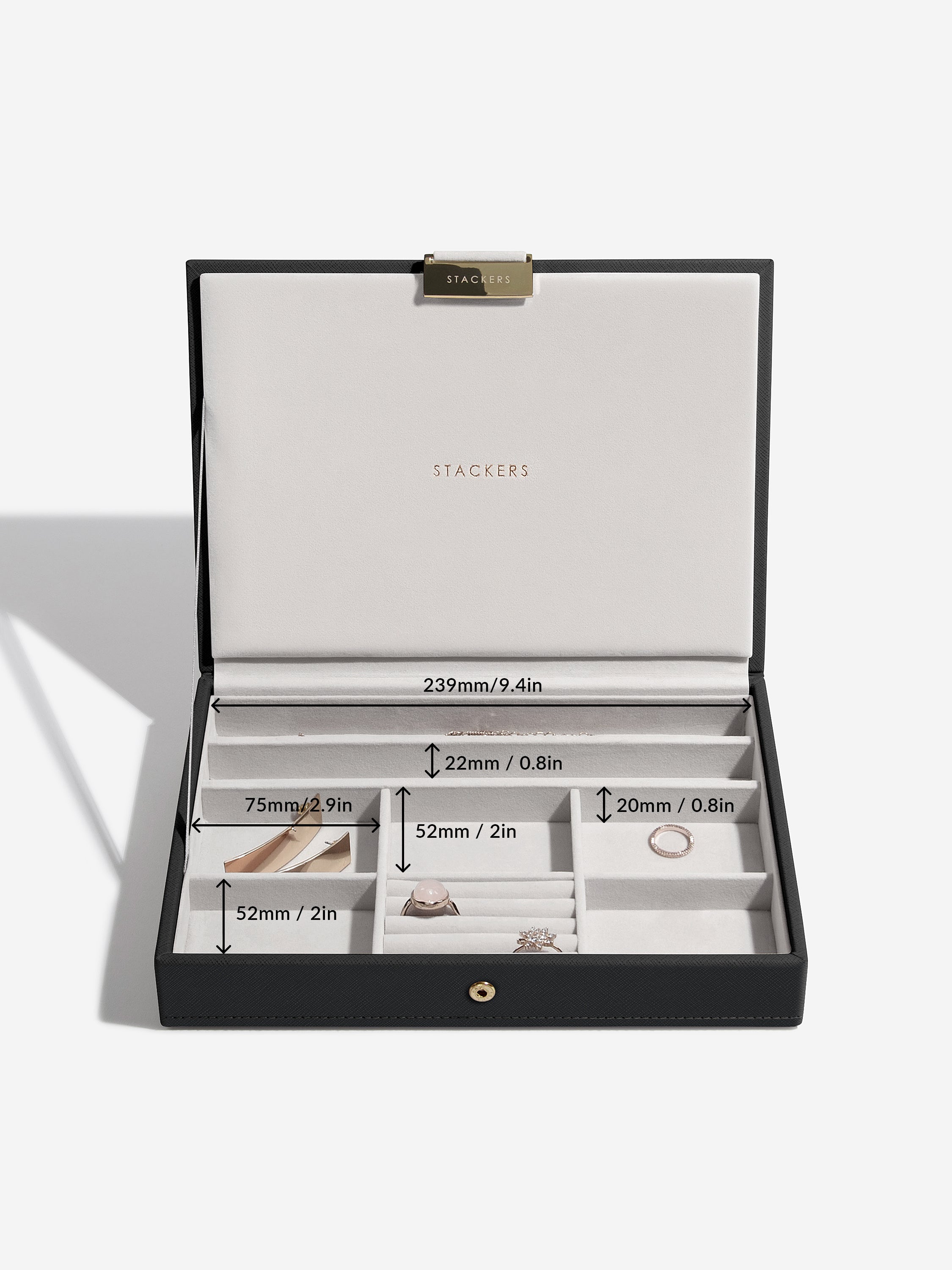 Stackers Klassieke Juwelendoos Set van 3 Zwart