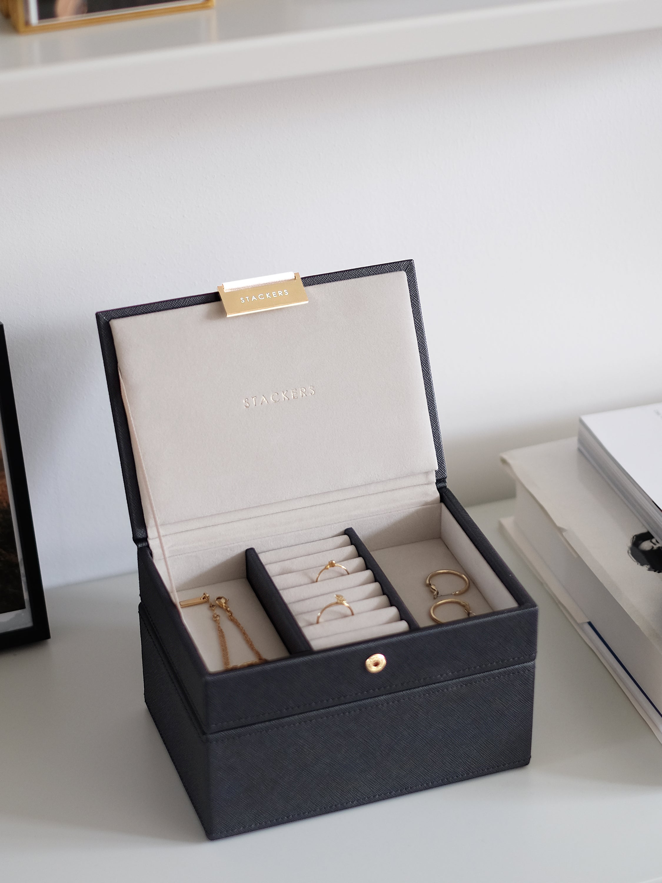 Stackers Mini Juwelendoos Set van 2 Zwart