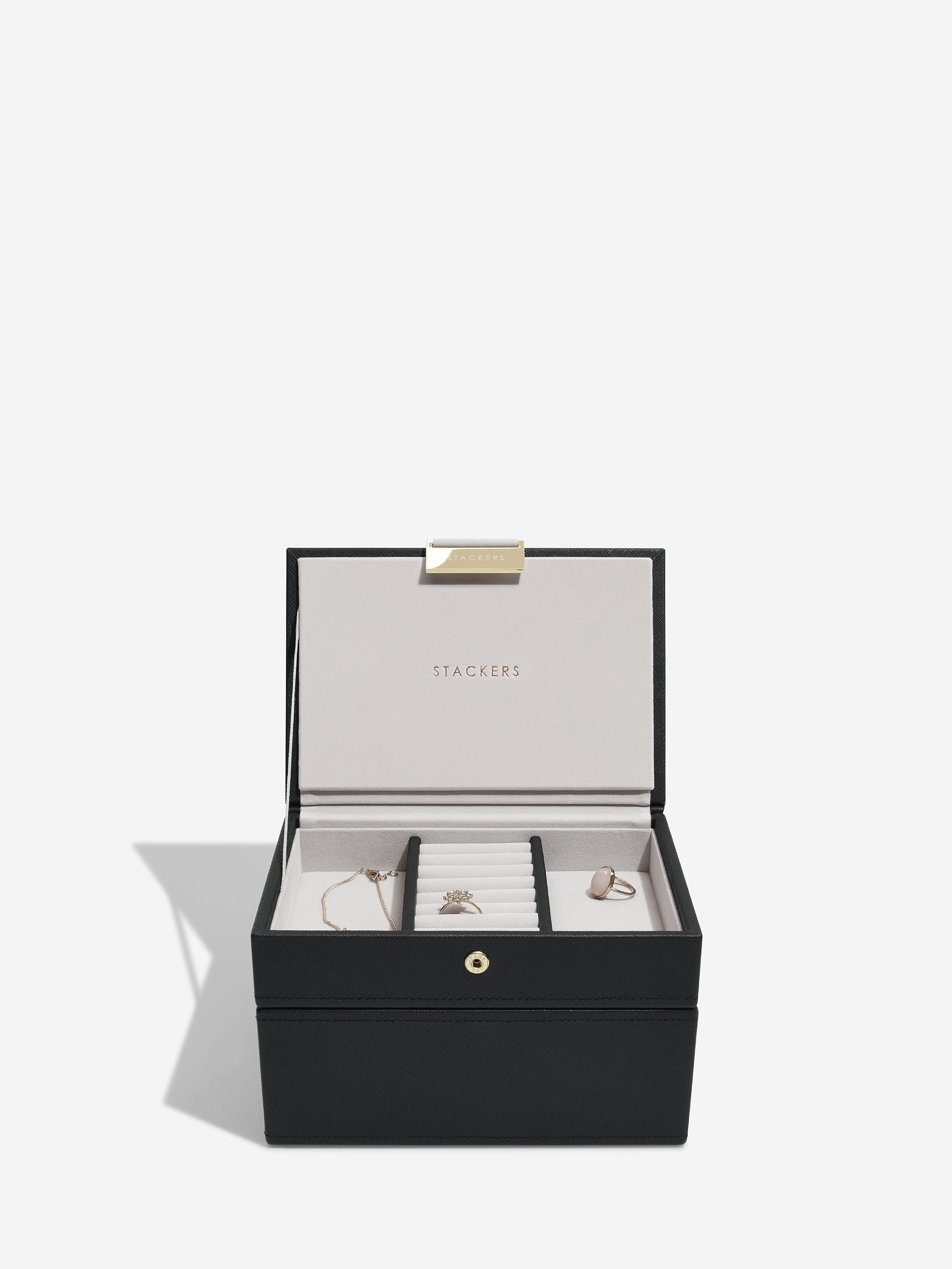 Stackers Mini Juwelendoos Set van 2 Zwart