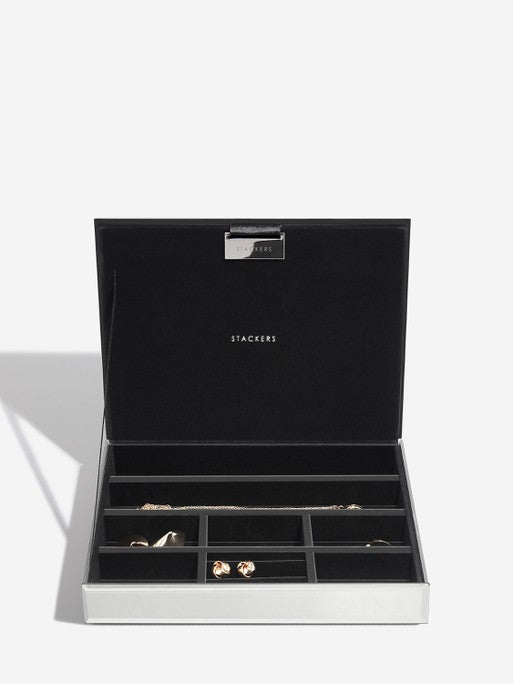 Stackers Glass Glitter Lid for Classic Glass Jewelry Box Black