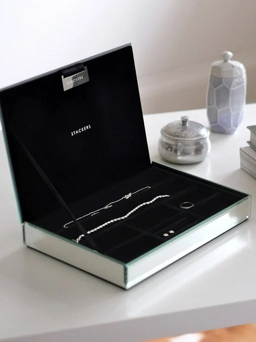 Stackers Glass Lid for Classic Glass Jewelry Box Black