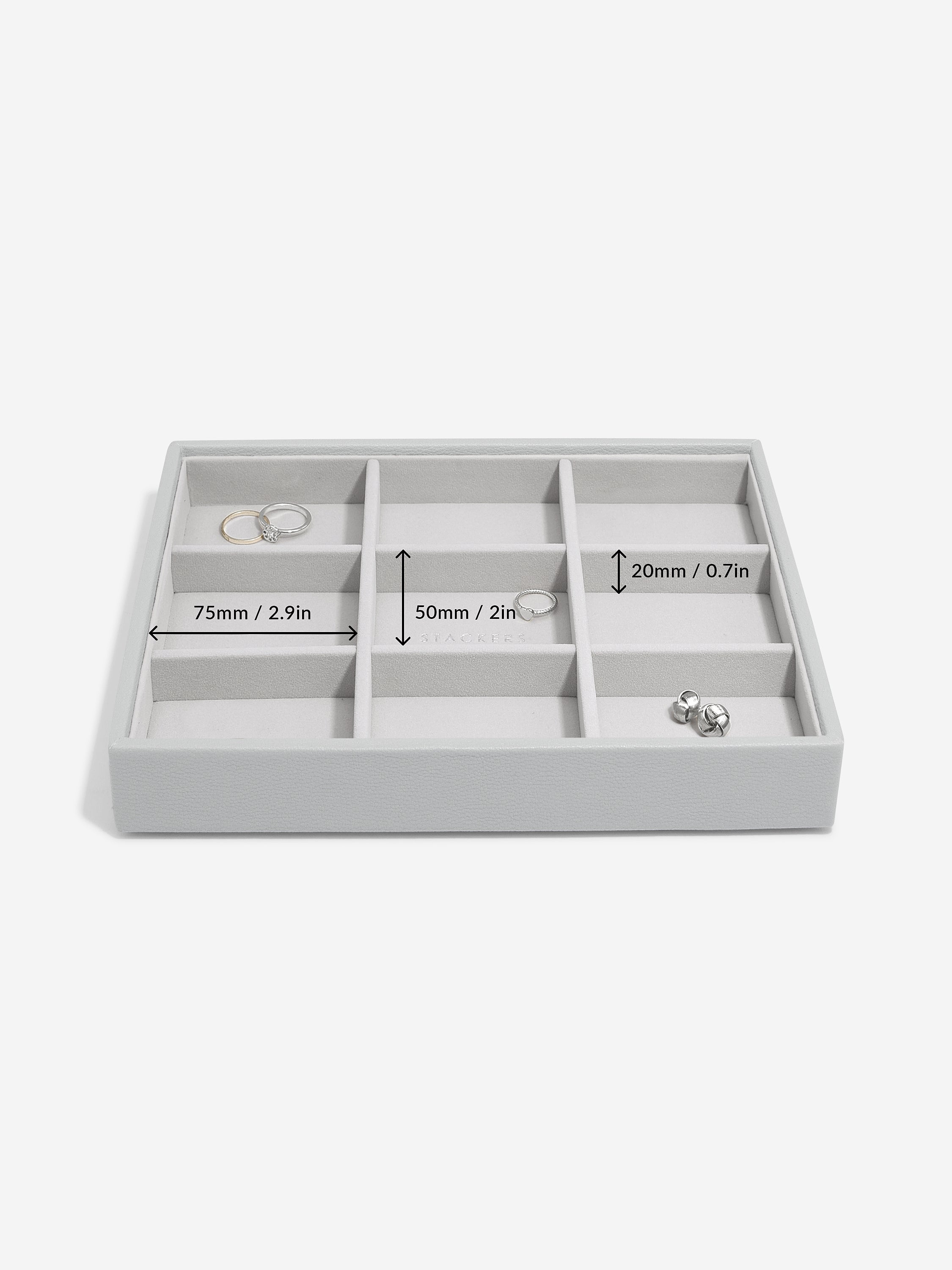 Stackers Compartiment Standard pour boîte à bijoux classique gris