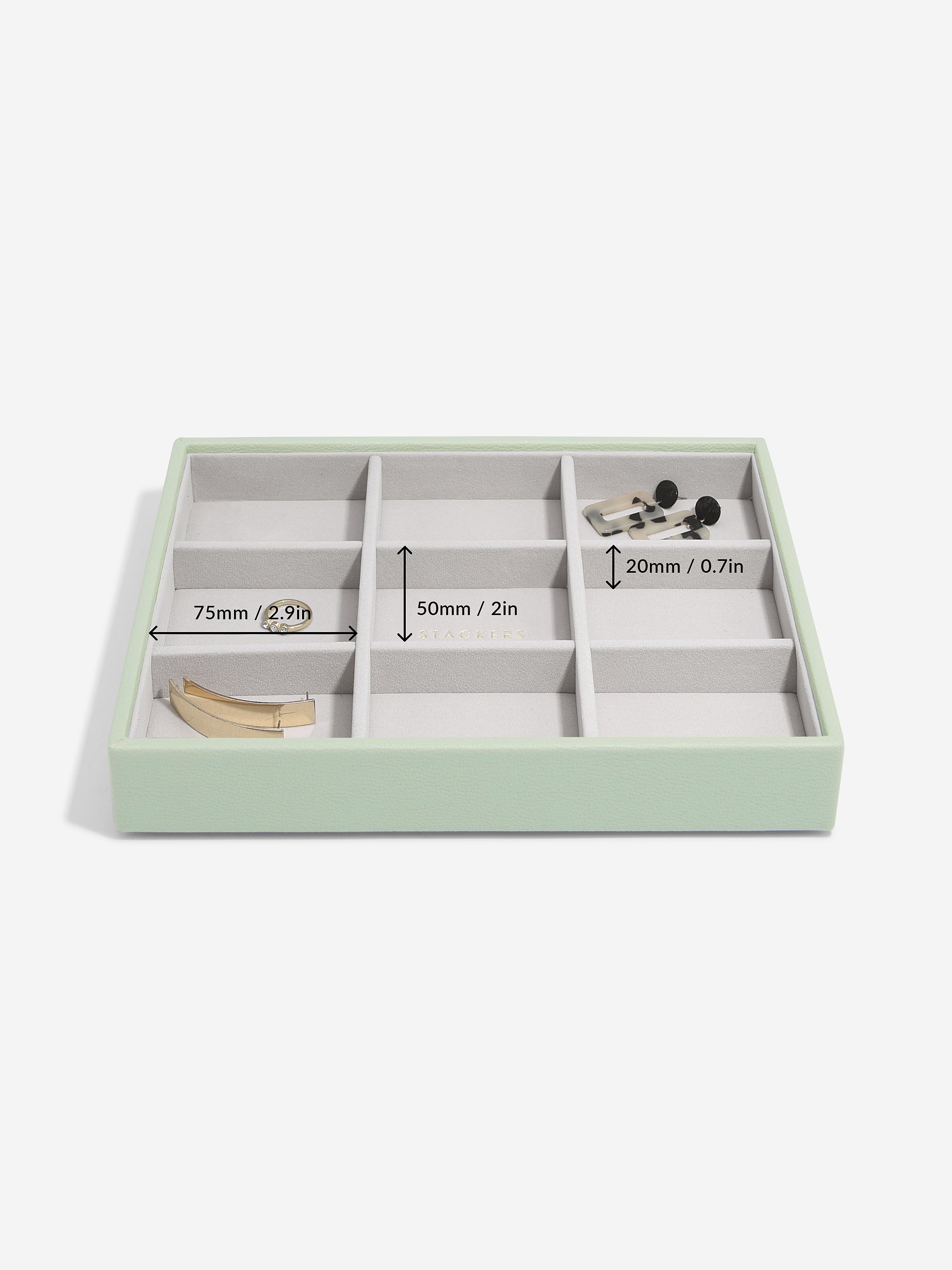 Stackers Compartiment standard pour boîte à bijoux classique vert sauge