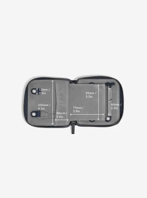Stackers Compact Jewellery Roll Navy Blue & Dark Grey