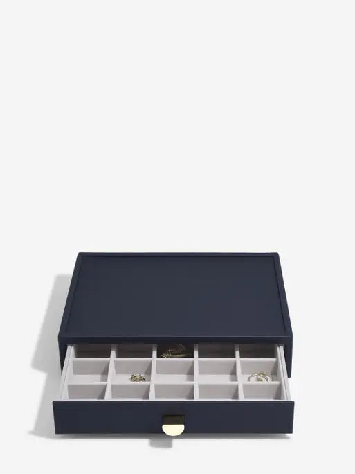 Stackers Small Jewelry Drawer for Classic Display Jewelry Box Navy Blue