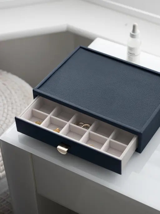 Stackers Small Jewelry Drawer for Classic Display Jewelry Box Navy Blue