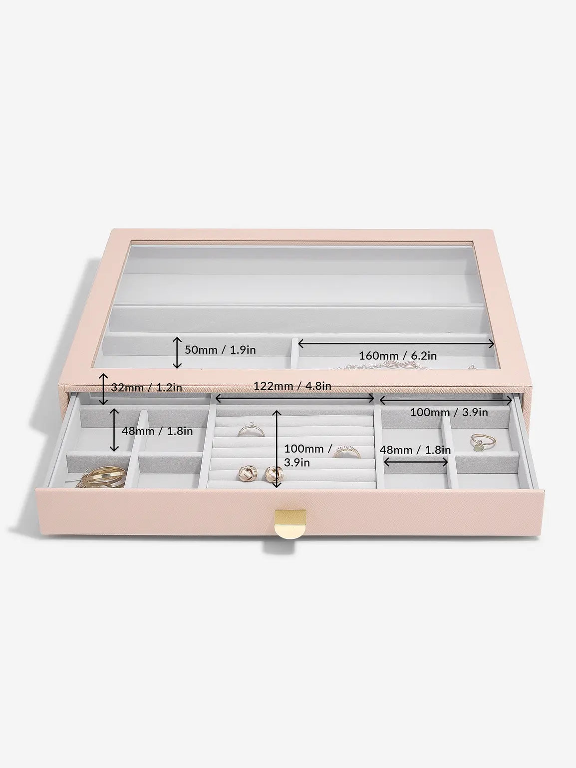 Stackers XL Rings &amp; Bracelets Drawer Display Pink