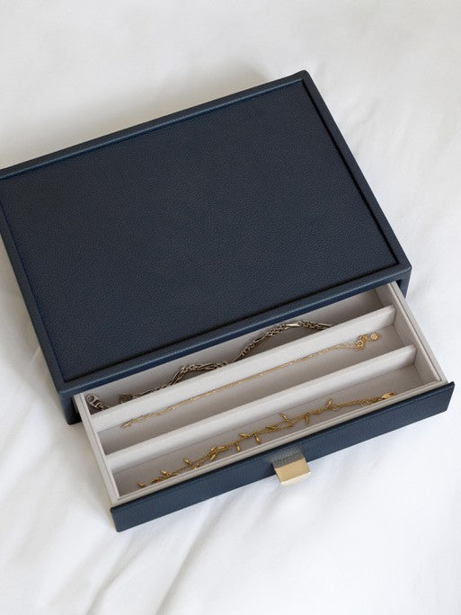 Stackers Necklace Tray for Classic Display Jewelry Box Navy Blue