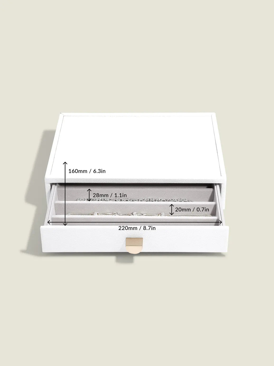 Stackers Necklace Tray for Classic Display Jewelry Box White