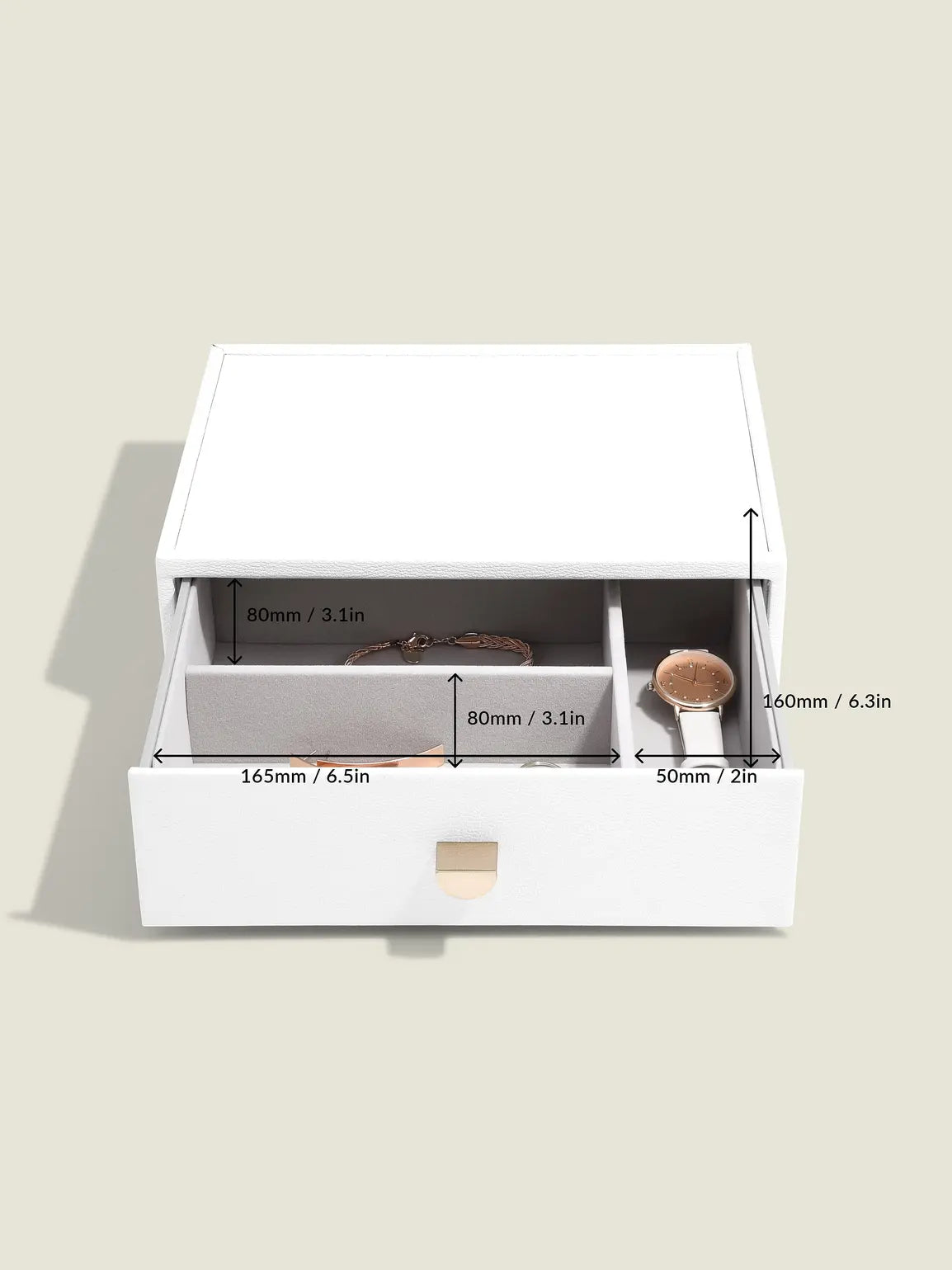 Stackers Classic Display Jewellery Box Set of 3 White