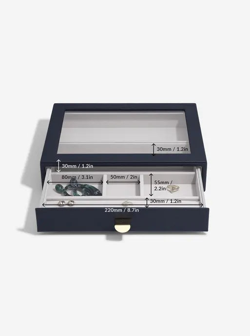 Stackers Classic Display Jewellery Box Set of 4 Navy Blue