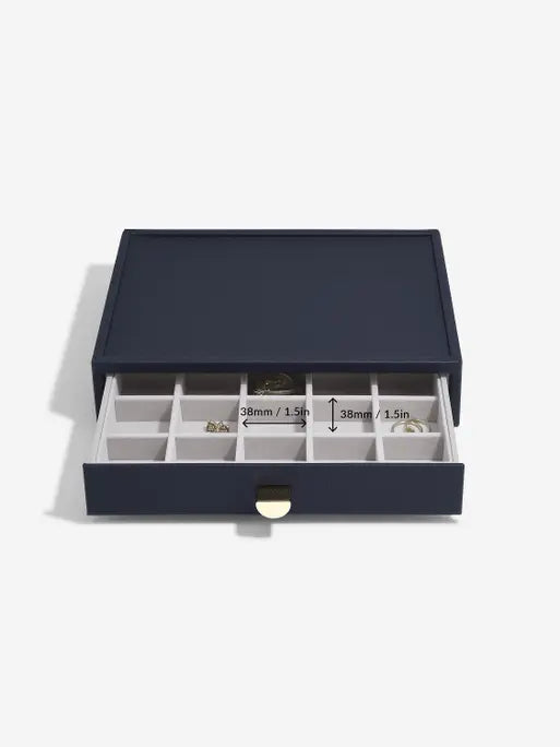 Stackers Classic Display Jewellery Box Set of 4 Navy Blue