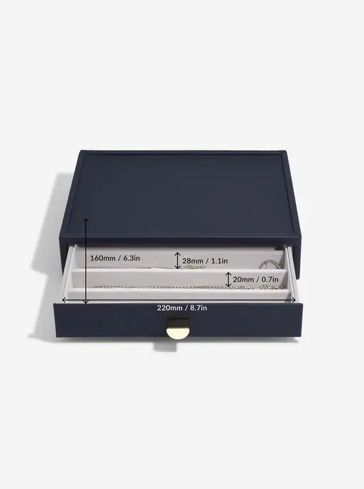 Stackers Classic Display Jewellery Box Set of 4 Navy Blue