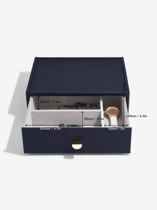 Stackers Classic Display Jewellery Box Set of 4 Navy Blue