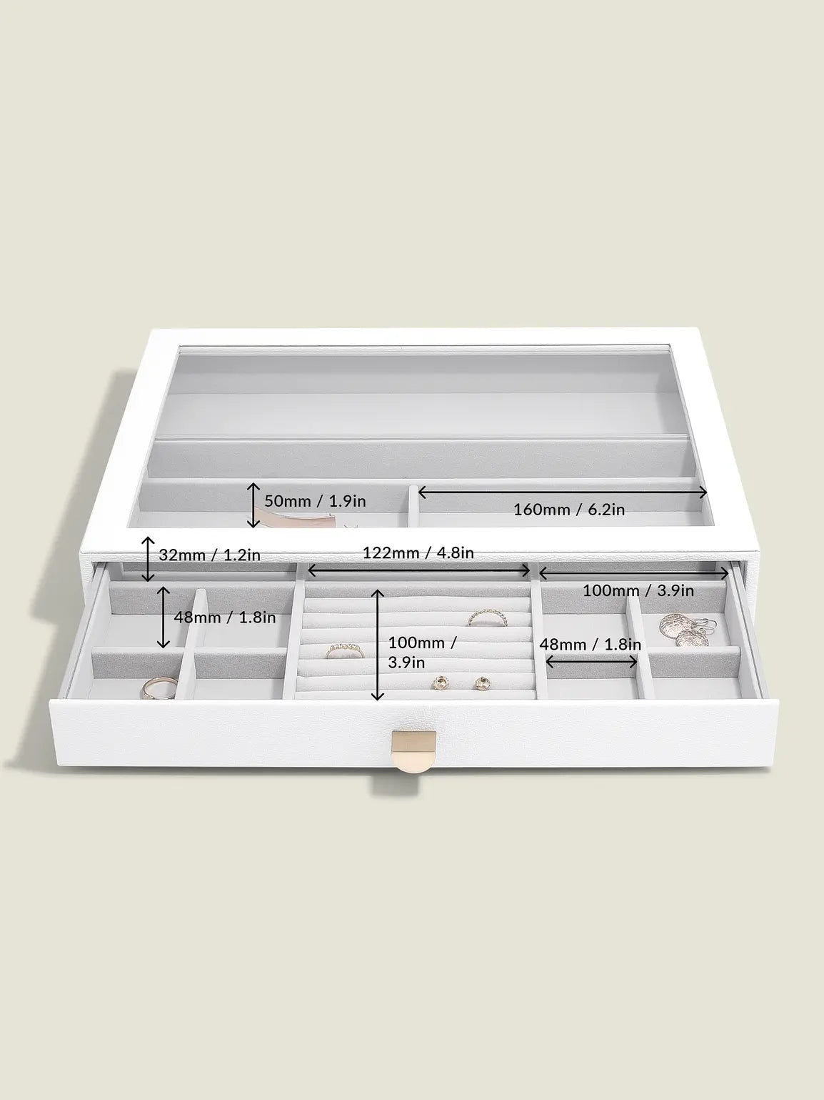 Stackers XL Rings &amp; Bracelets Tray Display White