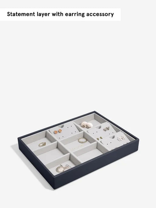 Stackers Standard Jewelry Layer for Classic Jewelry Box Navy Blue