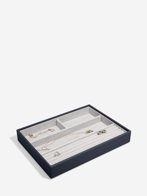 Stackers Ring &amp; Bracelet Layer for Classic Jewelry Box Navy Blue