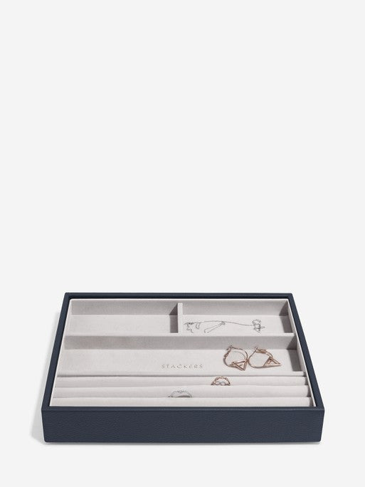 Stackers Ring &amp; Bracelet Layer for Classic Jewelry Box Navy Blue