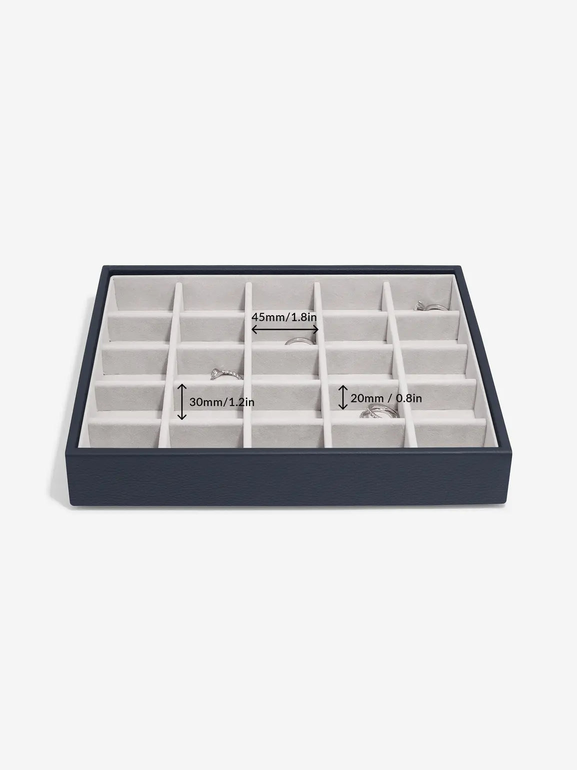 Stackers Small Jewelry Layer for Classic Jewelry Box Navy Blue