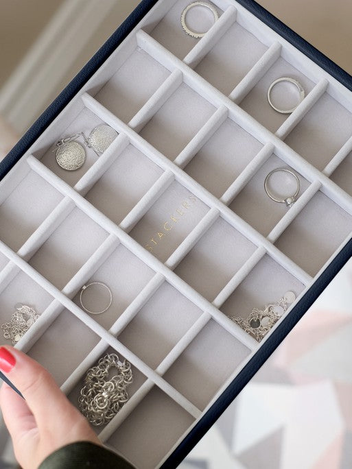 Stackers Small Jewelry Layer for Classic Jewelry Box Navy Blue