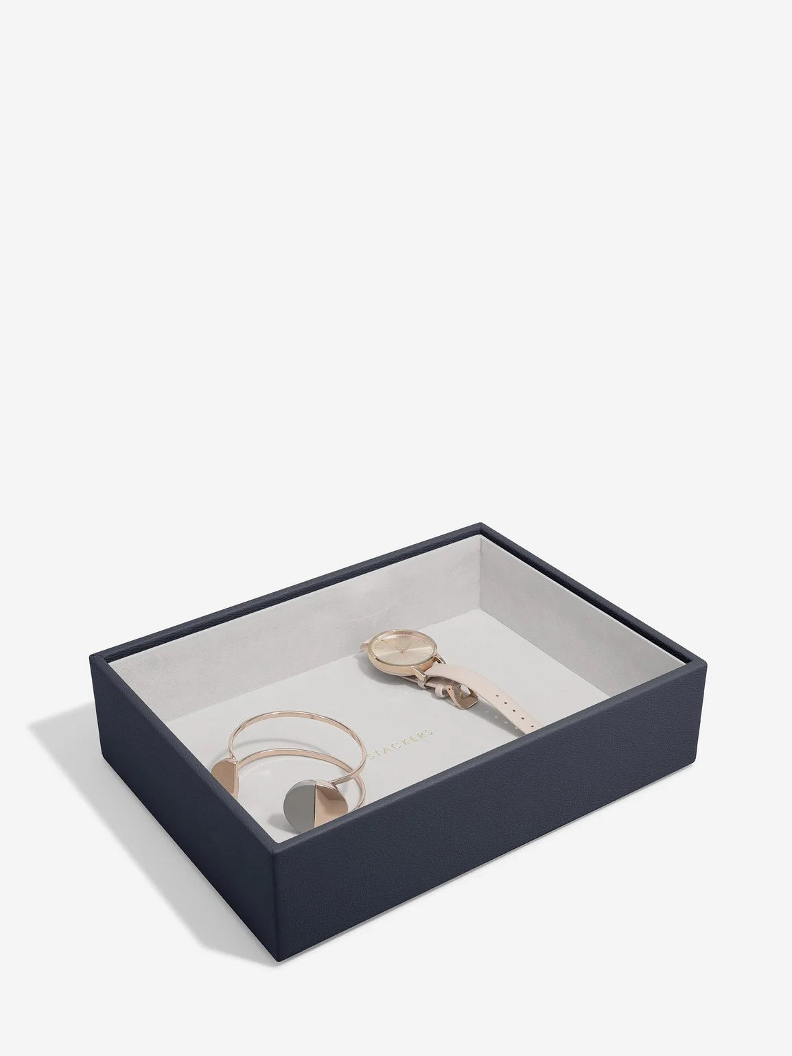 Stackers Deep Jewelry Layer for Classic Jewelry Box Navy Blue