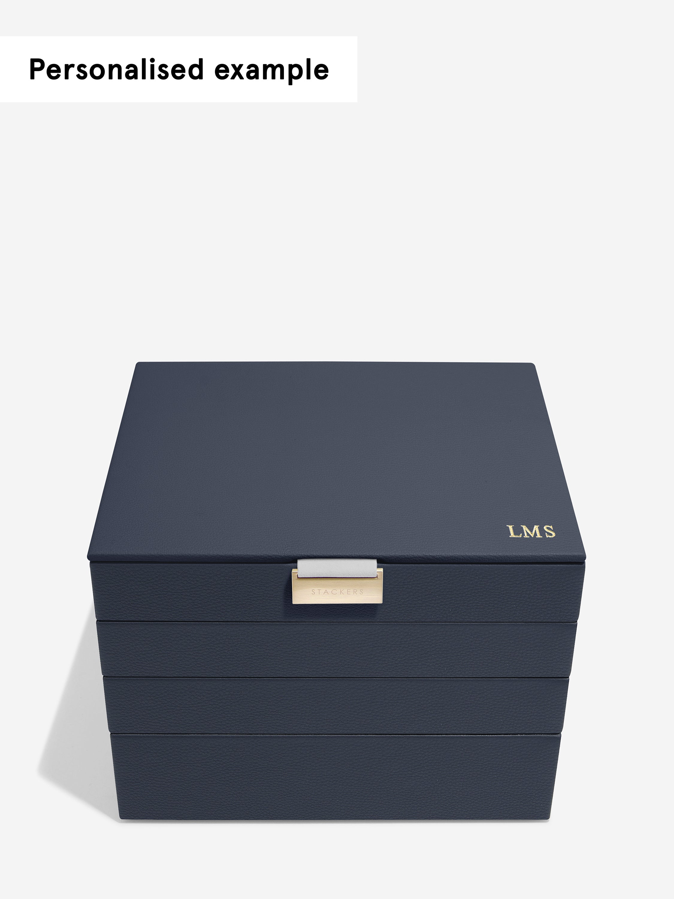 Stackers Klassieke Juwelendoos Set van 4 Marineblauw