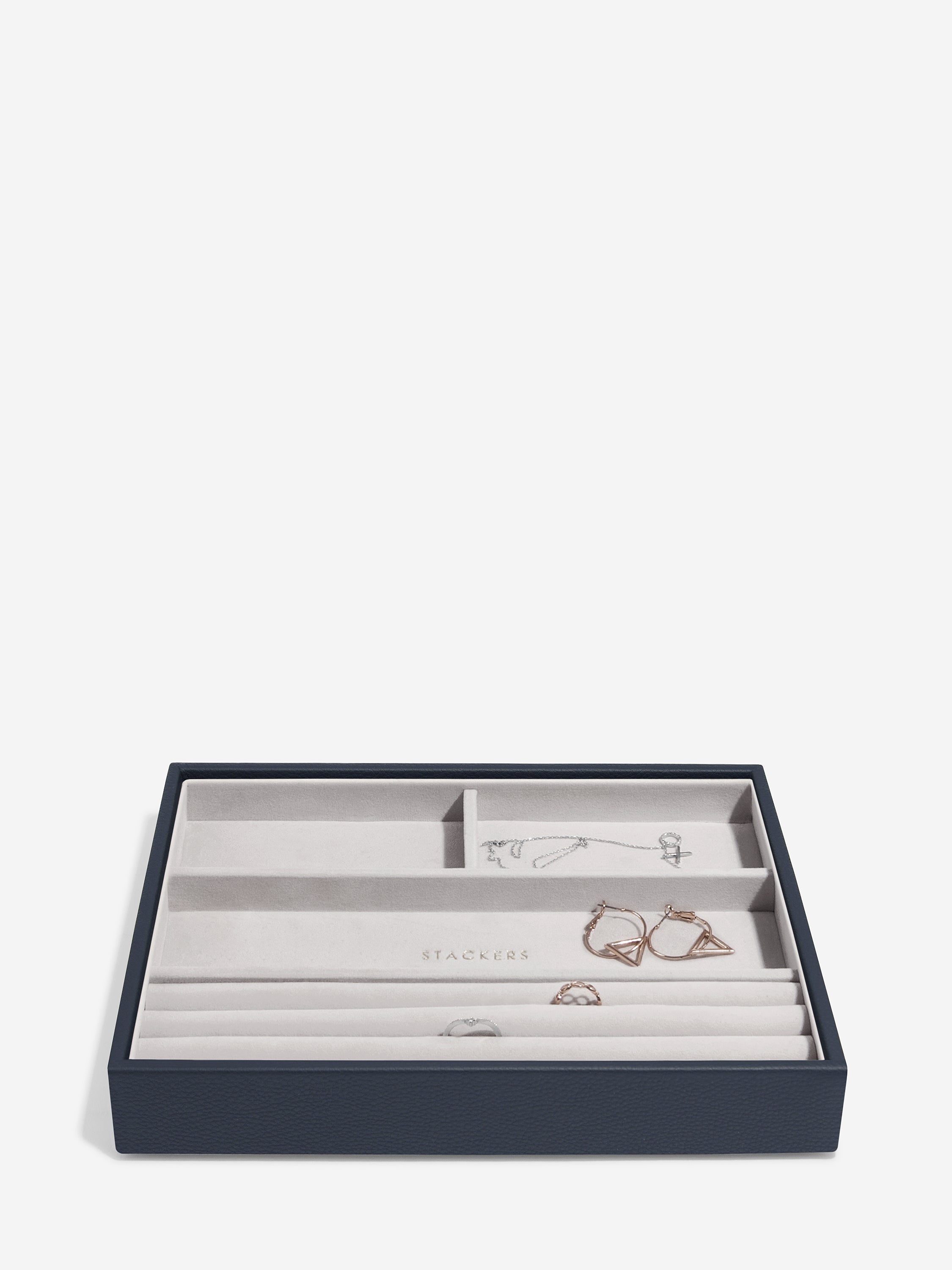 Stackers Klassieke Juwelendoos Set van 4 Marineblauw
