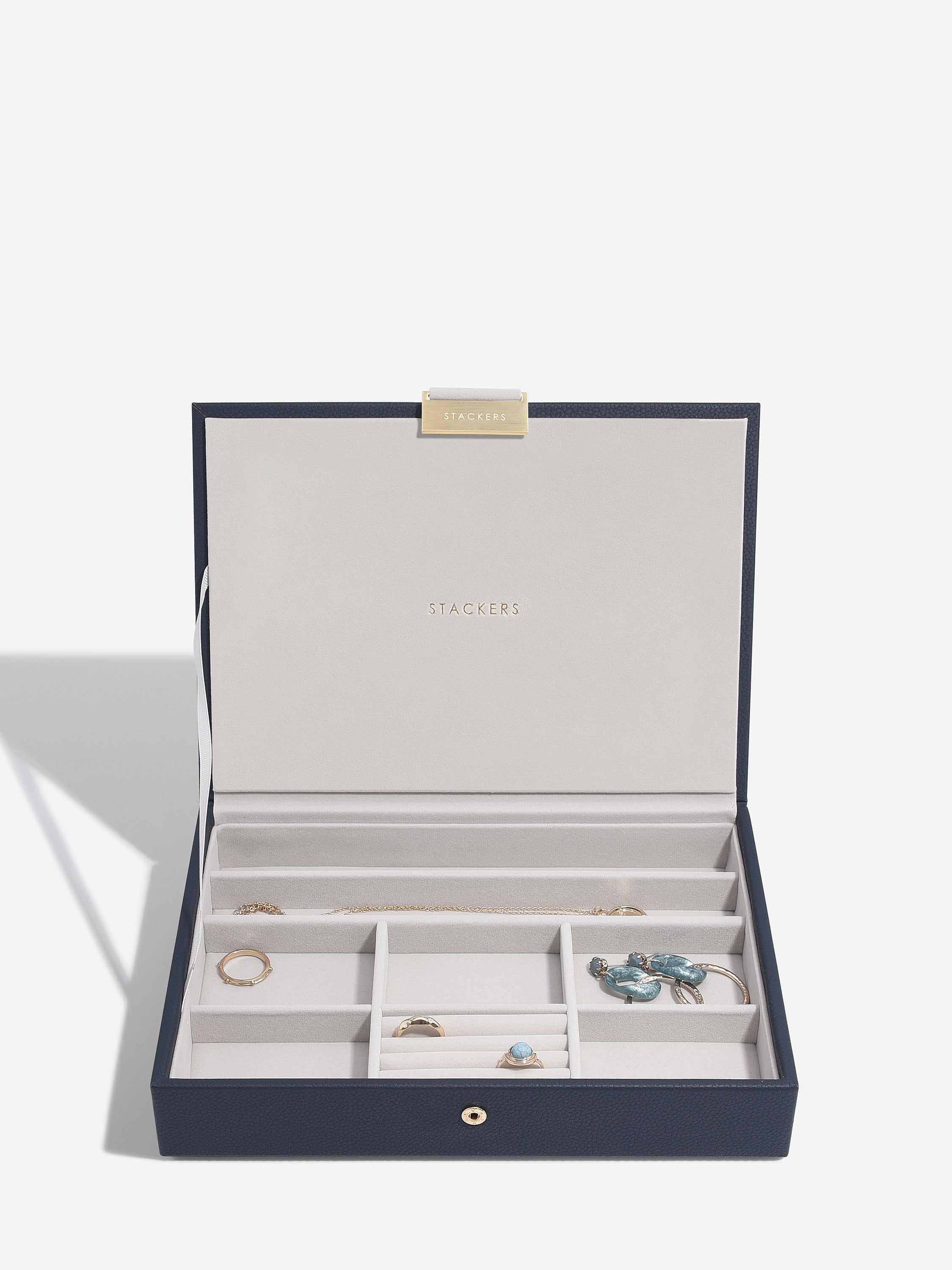 Stackers Klassieke Juwelendoos Set van 5 Marineblauw