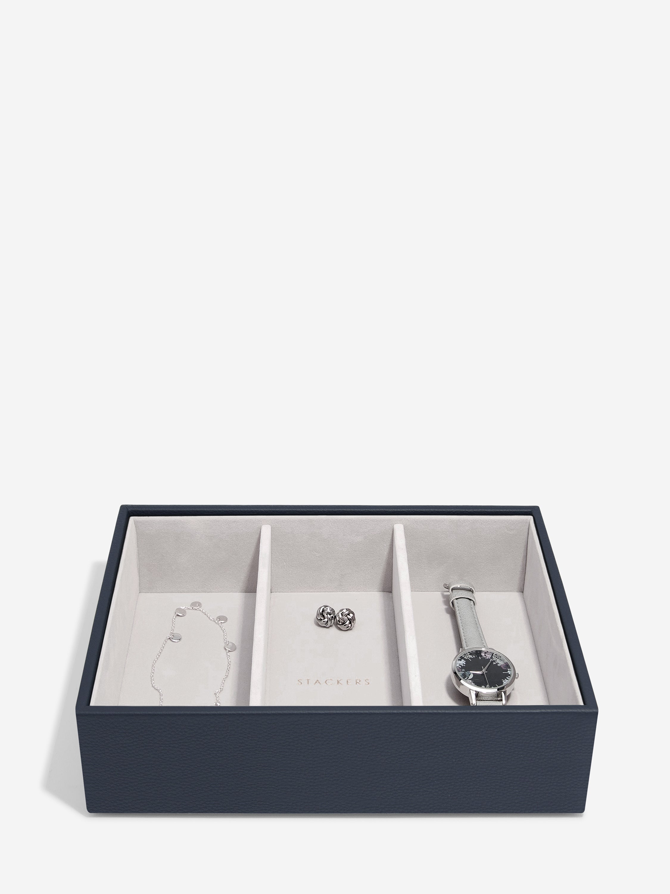 Stackers Klassieke Juwelendoos Set van 5 Marineblauw